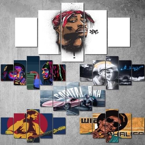 5 Pieces Lil Peep Poster Prints Art Canvas Painting Wall Pictures Modern Style Living Room Home Decoration No Framework Modular