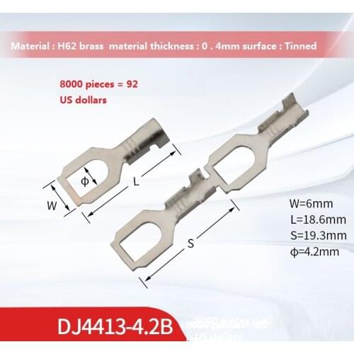 500pcs DJ4413-4.2B CrimpTerminals Cold naked terminal Fork Y-type Terminals Cable Wire Connector