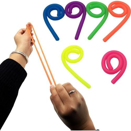 6 PCS Stretchy String Sensory Fidget Toy Stress Anxiety Relief Tool Squeeze Toy Early Education Gifts For Kids Random Color