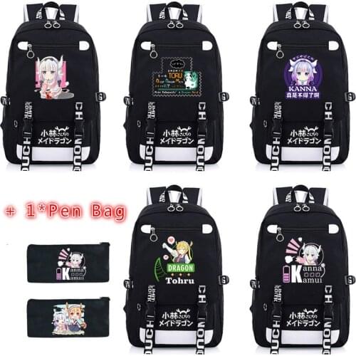Anime Kobayashi-san Chi No Maid Dragon Cosplay School Students Bags Unisex Fashion Casual Travel Laptop Backpack Rucksack Gifts