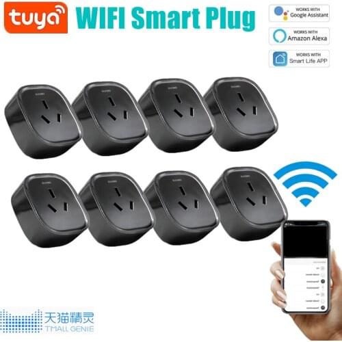 1-30Pieces Tuya Smart Plug WIFI Charge Statistics Timing Wireless Socket Via Smart Life Control For Alexa Google Home Tmall EIF