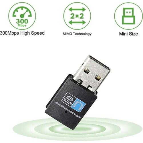 300Mbps Wireless USB Adapter Bongle Nano Ultra Design Network Card LAN Adapter for Windows Linux Mac OS