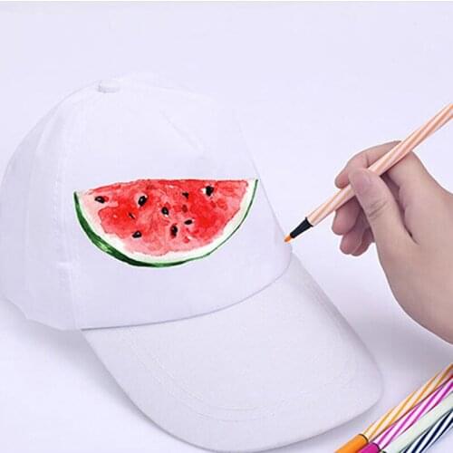White Hand-painted Cap Baseball Cap Blank Children DIY Art Painted Cap
