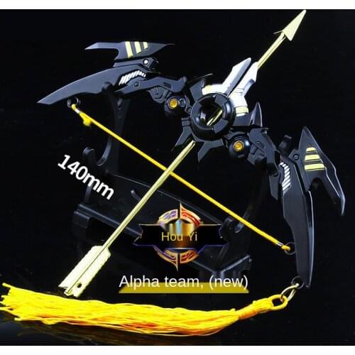 Anime Keychains Amos Alpha Squad Sagittarius Galata Hua Elf King Alloy Pendant Arena Of Valor Game Bow Arrow Toy Weapon Model