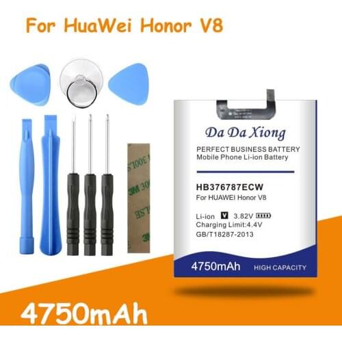 Fast And Safe Rechargeable Battery 4750mAh HB376787ECW Battery for Huawei Honor V8 battery