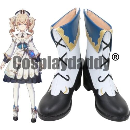 Genshin Impact Mondstadt Church of Favonius Deaconess Shining Idol Barbara Pegg Innocent Longing Ver. Cosplay Shoes Boots C006