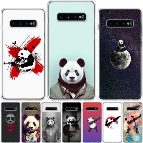 Panda Dab on the EM Phone Case For Samsung Galaxy A51 A71 A50 A70 A80 A90 A01 A6 A7 A8 A10 A10S A20S A20E A30 A40 Plus Cover
