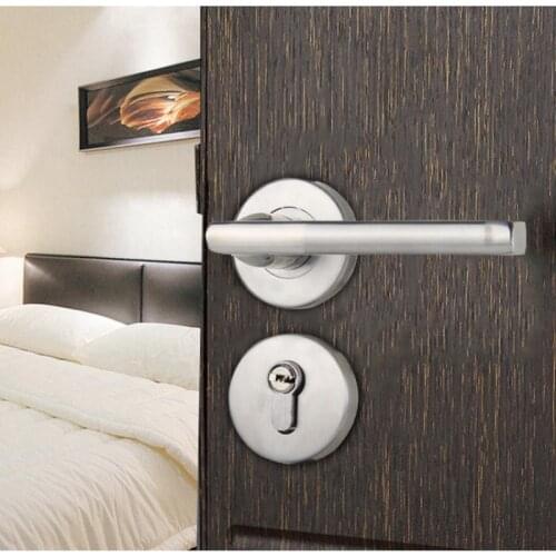 Door Handle Black Space Aluminum Door Handle Indoor / Bedroom Door Lock Split Mute Door Lock, Door Hardware
