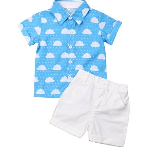 Citgeett Summer Newborn Baby Boy Girl Tops Romper Cloud Jumpsuit Pants shorts Outfits Clothes Gentle Set