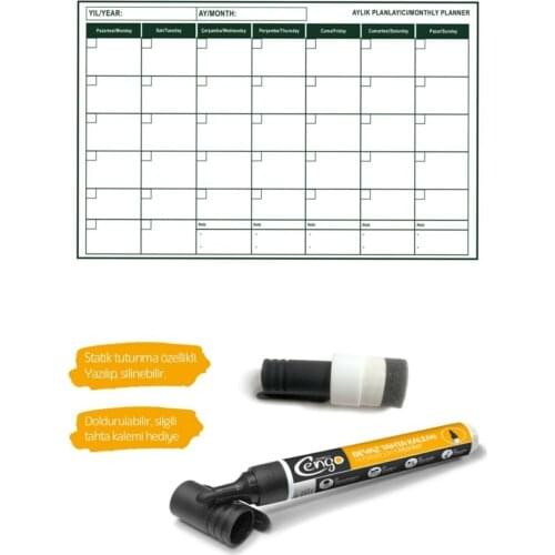 Monthly Planner Calendar Chart 56x85 Cm Paper Board Refillable Eraser Board Pen Gift CGO00001