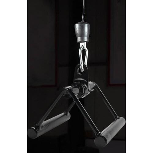 Fitness Handle Pully Cable Machine Attachments Gym Non-slip Seated Row Grips Chinning Bar Home Weight Lifting Workout Equipment