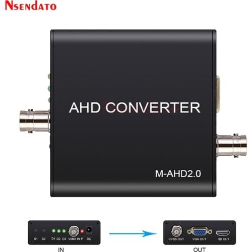 Full HD Support Auto Recognition 5MP 2MP 720P 1080P AHD to HDMI VGA CVBS Converter For CCTV Camera Video Tester Convert Adapter