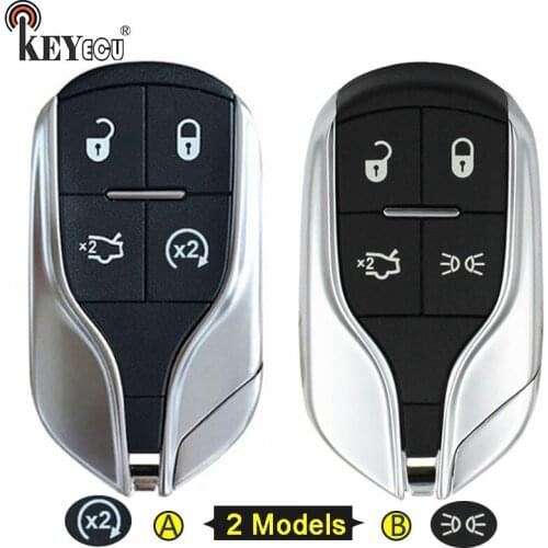 KEYECU 10x for Maserati Ghibli Quattroporte FCC ID: M3N-7393490 Replacement 4 Button Smart Remote Car Key Shell Case Fob