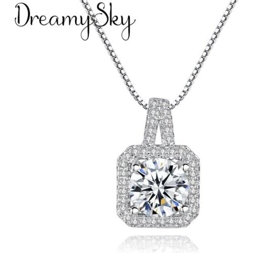 Korean New Charm Zircon Square Necklaces Pendants For Women Statement Jewelry Choker Necklaces Bijoux Kolye