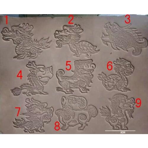 Leather special - Nine different poses of dragon mold Hand-work unique design leather working tools carving punches stamp craft