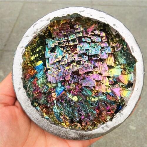 Beautiful Mineral Specimen Bismuth Crystal Iridescent Minerals Rocks Home furnishing articles