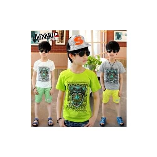 Summer Tee Children t shirts baby kids boys short sleeve T shirts baby children clothing pure cotton tees casual 5-12Y