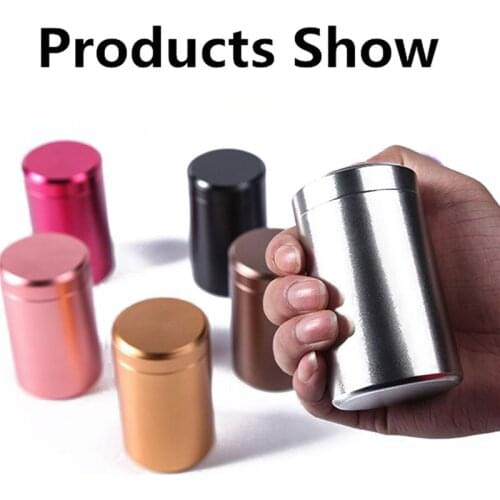 Multifunctional Anodized Aluminum Metal Sealed Can, Solid Color Portable Travel Tea Package Can Practical Household Product