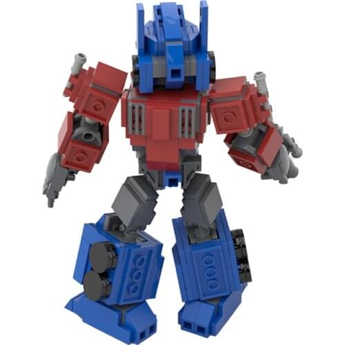 MOC Blue Anime Warriorals Deformation Armor Robot Fighting Building Block Model Comics Driving Bricks Toys Puzzle Children Gift