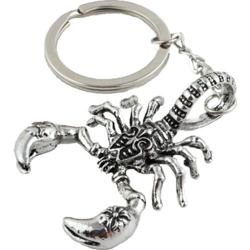 ISINYEE Fashion 3D Scorpion Animal Keychain For Men Man Women Girls Bags Vintage Silver Punk Key Chains Metal Key Ring Jewelry