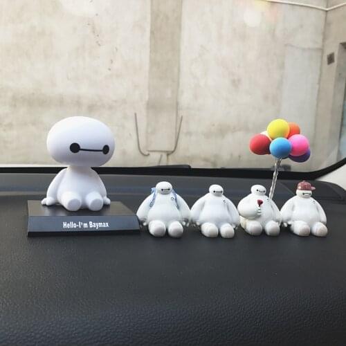 Cartoon Accessories Plastic Baymax Robot Shaking Head Figure Car Ornaments Auto Interior Decorations Big Hero Doll Toys Ornament