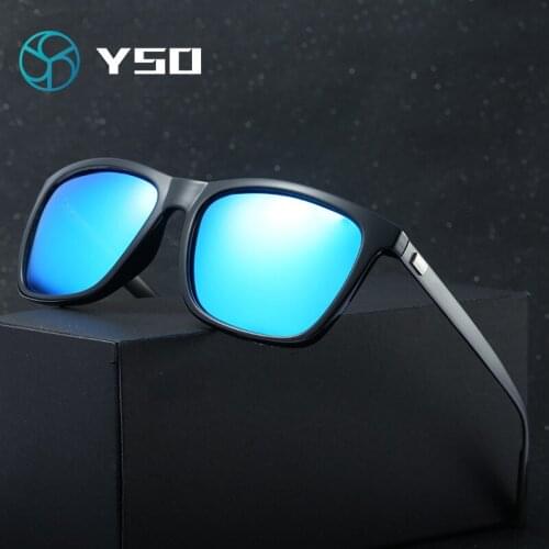 YSO Men Polarized Sunglasses Aluminum Magnesium Sun Glasses Driving Glasses Rectangle Shades For Men UV400