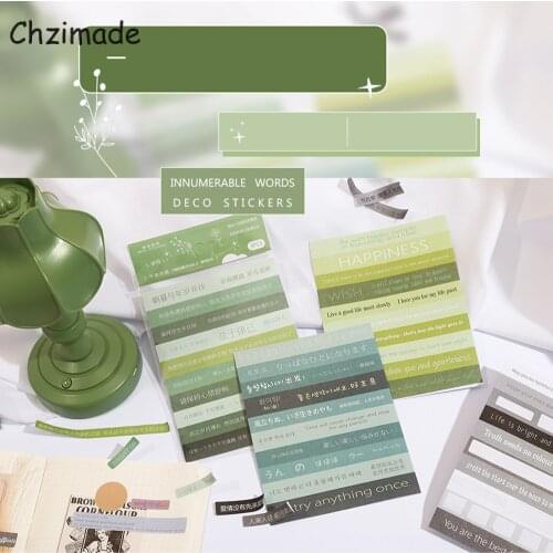 Chzimade Words Printed Sticker Album Scrapbooking DIY Decor Stick Label Stationery Handaccount Sticker Home Decoration