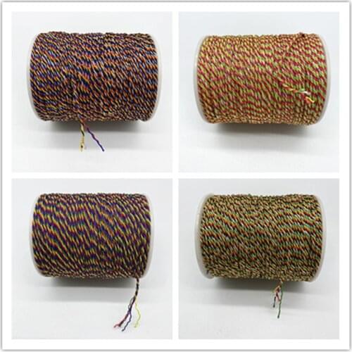 New 10yands Multicolored Rope Children Color Side Bracelet Side Hair Rope DIY String Necklace Bracelets Cord