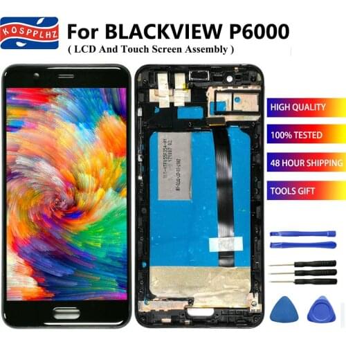 KOSPPLHZ Original Used For Blackview P6000 LCD Display Touch Screen Assembly+ Frame 5.5" Blackview P6000 Helio P25 Octa Core LCD