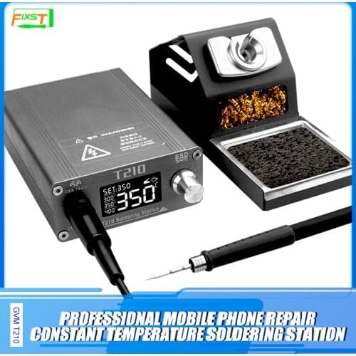 Professional Mobile Phone Repair Constant Temperature GVM T210 Soldering Station Whith Universal C210 Series Soldering Tips