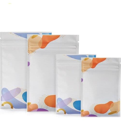 Plastic Ziplock Bags Resealed Aluminum Foil Flat Reusable Bag for Candy Coffee Bean Nut Food Storage Pouches Packaging