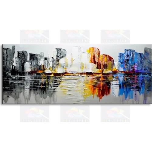 Hand-painted modern living room decorative Landscape oil painting 100% best Knife painting original directly from arti YS1-004