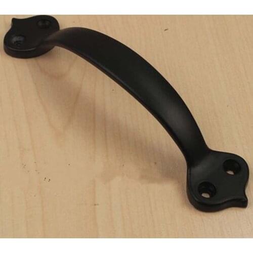 Modern simple black kitchen wardrobe door handle dresser drawer cupboard pull handle 110mm unfold install furniture handles