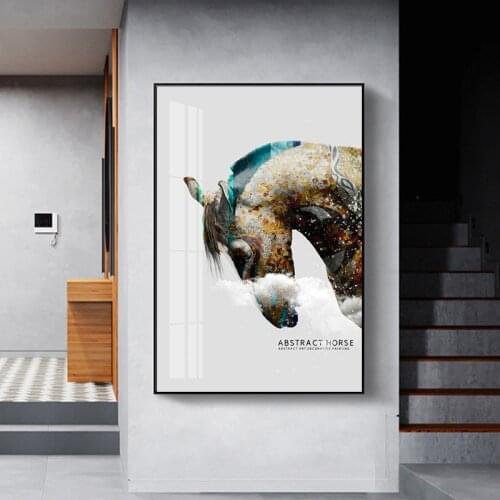 Modern Vertical Canvas Horse Painting Cuadros Paintings on the Wall Home Decor Canvas Posters Prints Pictures Art no frame