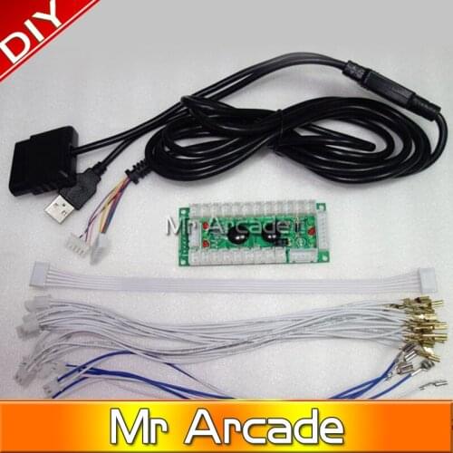 Zero Delay Arcade USB Encoder Play Station PC PS2 PS3 Joystick For Arcade Controllers 2Pin Rocker + Sanwa Push Buttons Cable