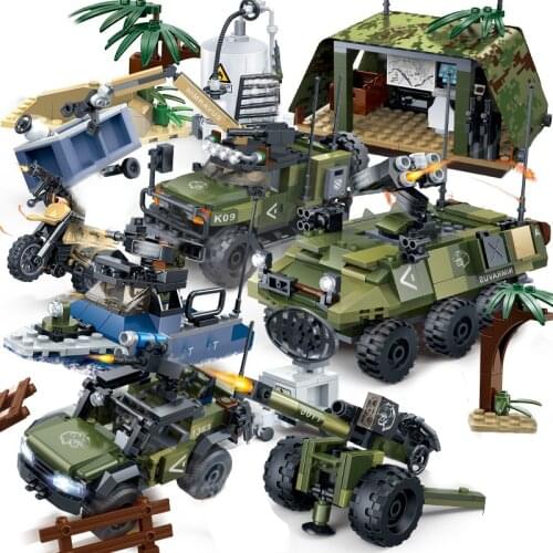 Ww2 military vehicle germany us tanks machine truck army car moto building blocks bricks world war 2 wwii motorcycle technique