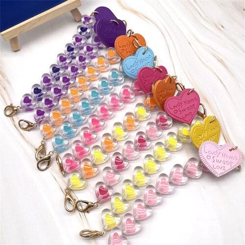 Mobile Phone Lanyard Phone Charm Acrylic Drop Oil Love Bracelet Phone Key Chain Diy Mobile Phone Case Jewelry Accessories