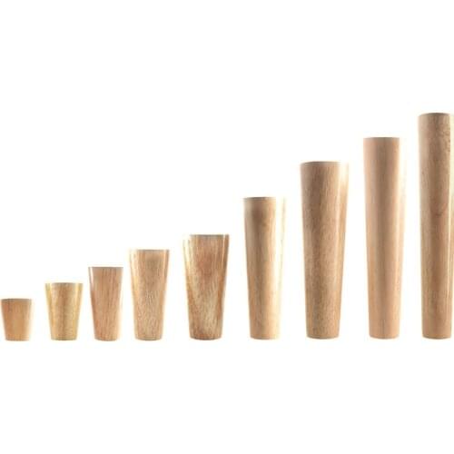 1PCS Natural Solid Wood Furniture Leg Cone Shaped Wooden Carbinet Table Leg 6cm/8cm/10cm/12cm/15cm/18cm/20cm/25cm/30cm