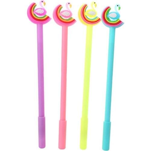 1pcs Flamingo Gel Pens Cute Pens 0.5mm Cute Stationary Novelty Cartoon Gel Pen New Student Kawaii Pen Kawaii School Supplies
