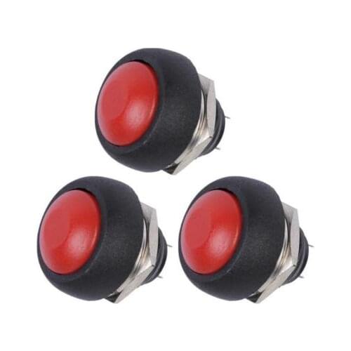 2 pcs Red 12mm Waterproof momentary Push button Mini Round Switch 1A 250V