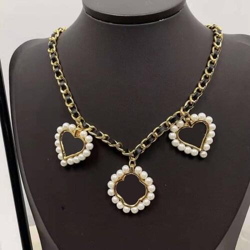 2021 Brand Fashion Jewelry Women Vintage Leather Chain Heart Gold Color Long Chain Necklace Party Fine Fashion Jewelry