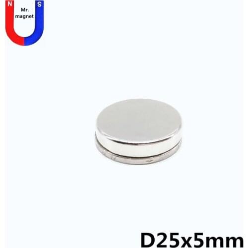 6/30/100Pcs 25mm X 5mm Strong Cylinder Rare Earth Magnet 25X5 Neodymium Bulk Sheet N35 Mini Small Round Magnets Disc 25*5mm