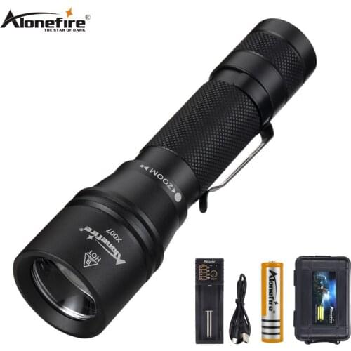 Alonefire X007 zoom led flashlight usb charging ultra bright torch xml t6 tactical torch Lanterna Zoomable Waterproof Flashlight