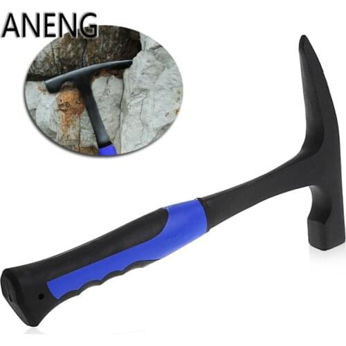 ANENG Rock Pick With Flat Tip Shock Reduction Grip Geological Stratigraphic Hammer