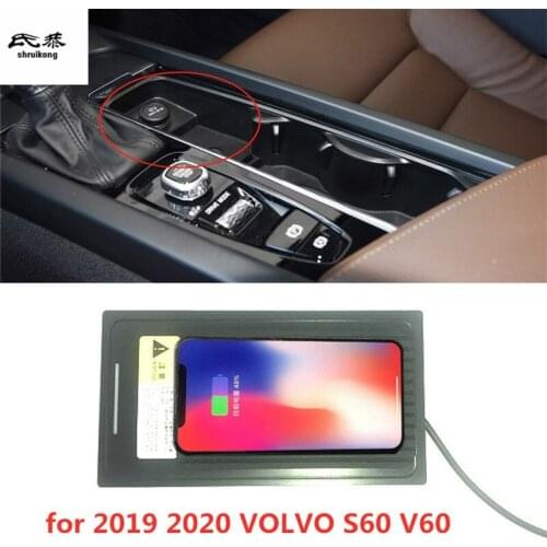 1Set ABS Plastic Material 15W QI Fast Car Wireless Charger Phone Charging for 2019-2020 VOLVO S60 V60 S90