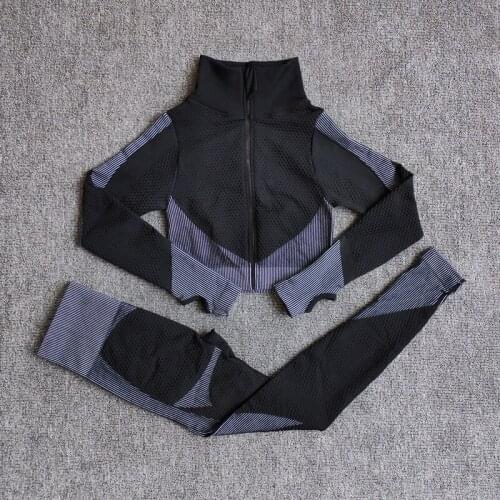 WAREBALL Seamless Yoga Sets Women Fitness Gym Clothing Long Sleeve Shirts High Waist Running Leggings Workout Pants Sports Suits