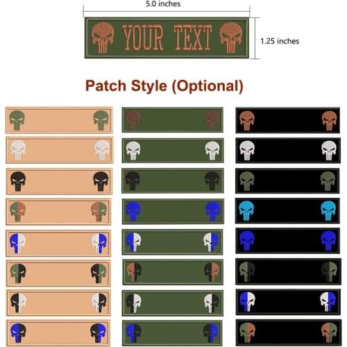Skull Name Patch Iron on Embroidered Sewing Applique Sew On Fabric Badge DIY Apparel Accessories Velcro Clothing Hat Bag