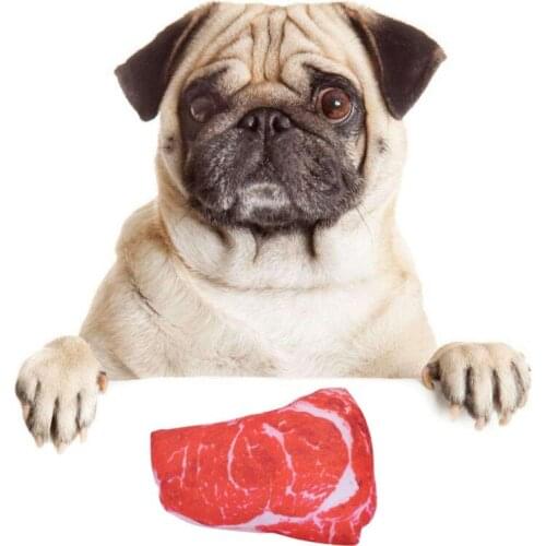 Pet Teeth Cleaning Dog Toy Pet Simulation Meat Shaped Chew Molar Bite Resistant Plush Squeak Toys Dog Supplies