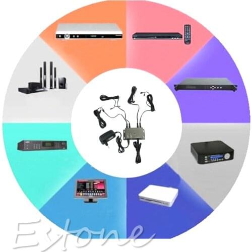 EU IR Remote Extender 8 Emitters 1 Receiver Infrared Repeater Hidden System Kit