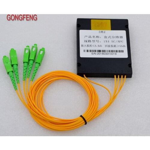 GONGFENG 10PCS NEW SC/PC Single Mode 1* 4 Fiber Optical Splitter, PLC Box Optical Splitter, Carrier level Special Wholesal